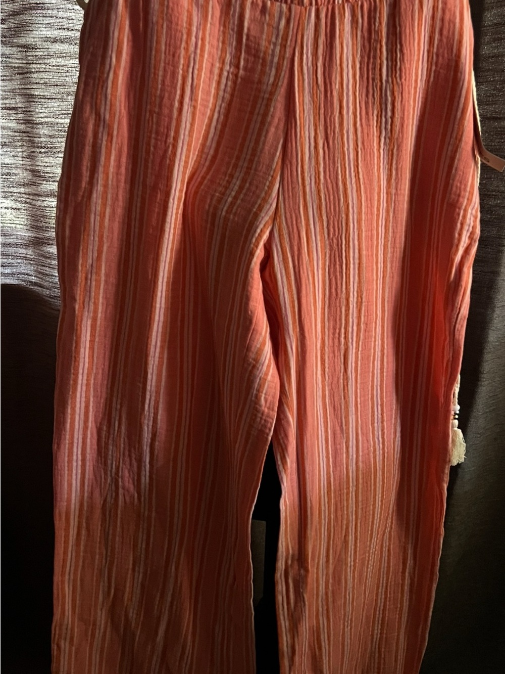 No Boundaries Orange Striped Lightweight Bathing Suit Cover up Pants
